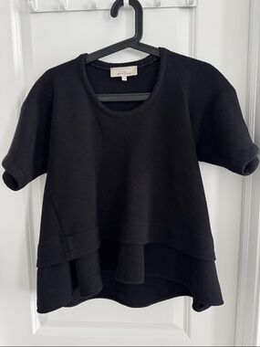 Studio Nicholson Black Layered Short-Sleeve Knit Top